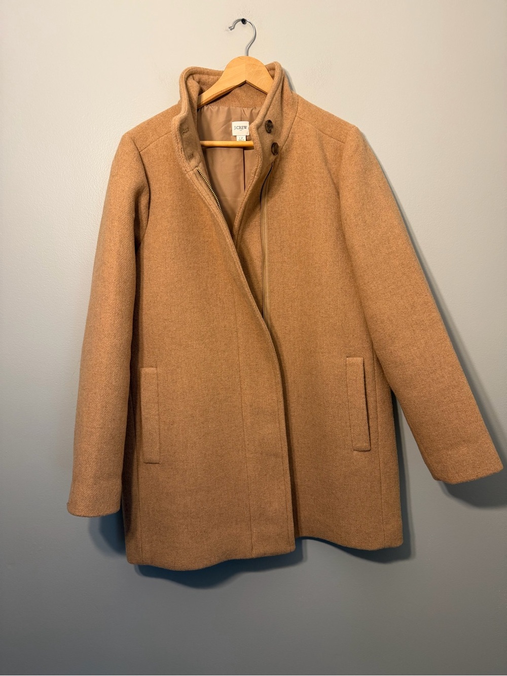 J. Crew Camel Wool Pea Coat in Warm Tan